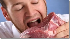 eccentric guy eating red meat; Shutterstock ID 89177707; PO: The Huffington Post; Job:  The Huffington Post; Client:  The Huffington Post; Other:  The Huffington Post